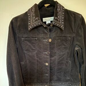 Black Velvet Jones New York Jean Jacket with Embroidery/Bead detail